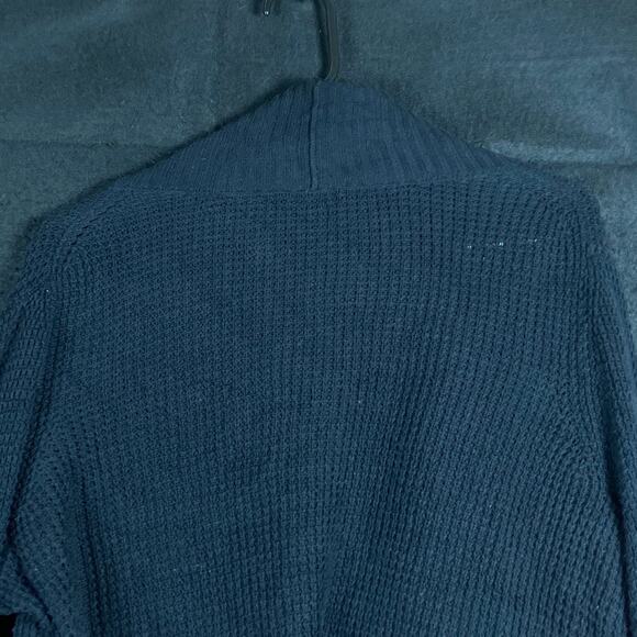 Express Womens Sweater Black Cardigan Open Front Knit Long Sleeve 100% Cotton M - Picture 11 of 12